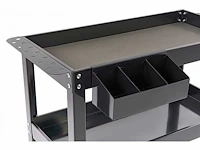 Hbm deluxe 3 laags universele gereedschapswagen met la en rek - afbeelding 3 van  3