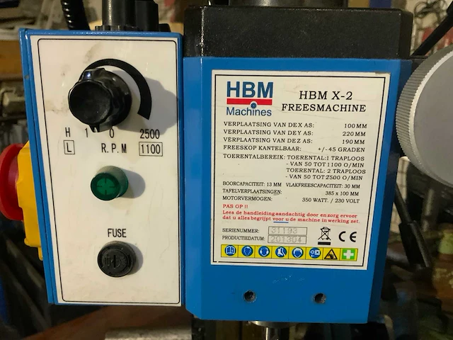 Hbm x-2 tafel boor / freesmachine - afbeelding 7 van  7