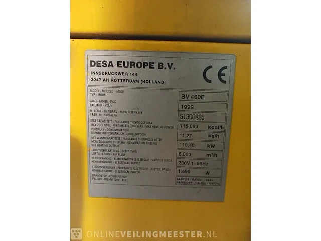 Heater desa master, bv 460e, bouwjaar 1999 - afbeelding 14 van  15