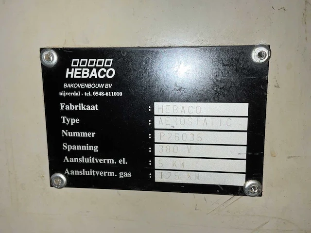 Hebaco aerostatic bakkerijoven - afbeelding 15 van  16