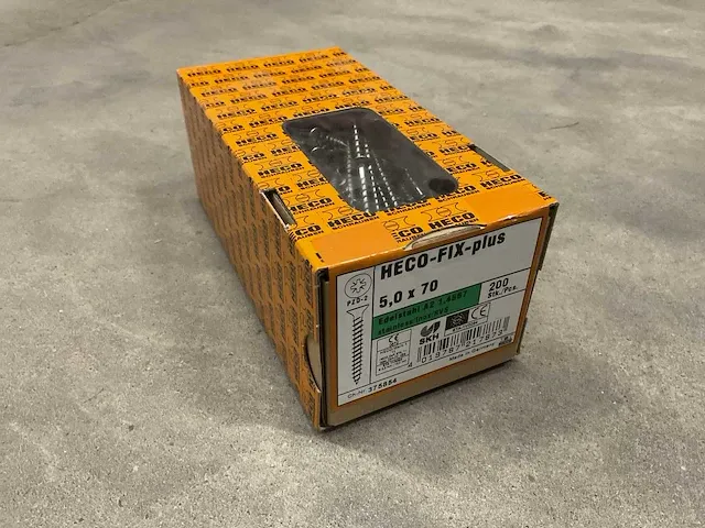 Heco - heco-fix-plus pzd-2 - 5.0x70 - doos á 200 stuks rvs spaanplaatschroeven (6x) - afbeelding 1 van  1