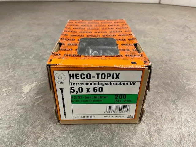 Heco - topix - freeskop torx - vlonderschroef 5x60 mm (10x) - afbeelding 1 van  3