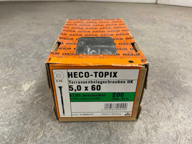 Heco - topix - freeskop torx - vlonderschroef 5x60 mm (5x) - afbeelding 1 van  3