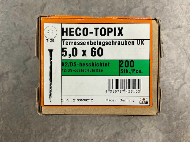 Heco - topix - freeskop torx - vlonderschroef 5x60 mm (5x) - afbeelding 3 van  3