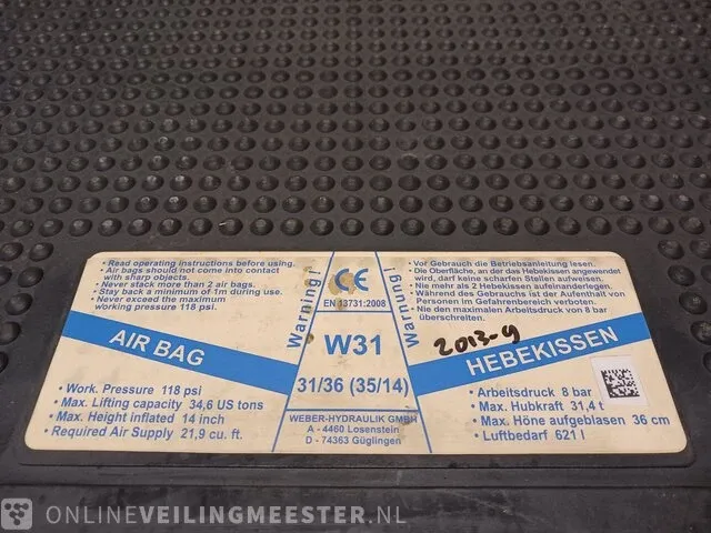 Hefkussenset holmatro - afbeelding 13 van  16