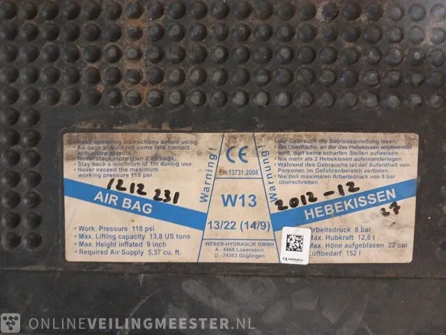 Hefkussenset holmatro - afbeelding 3 van  9