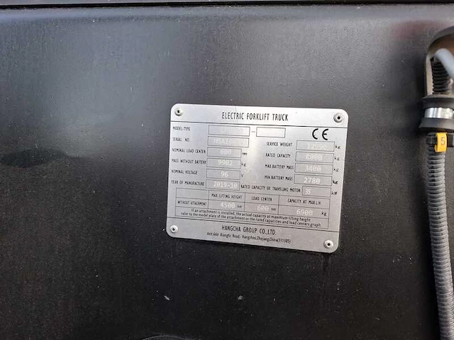 Heftruck hangcha, cpd80j, bouwjaar 2019 - afbeelding 4 van  38