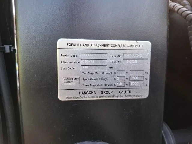 Heftruck hangcha, cpd80j, bouwjaar 2019 - afbeelding 6 van  38