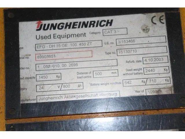 Heftruck jungheinrich efg-df15 - afbeelding 6 van  19