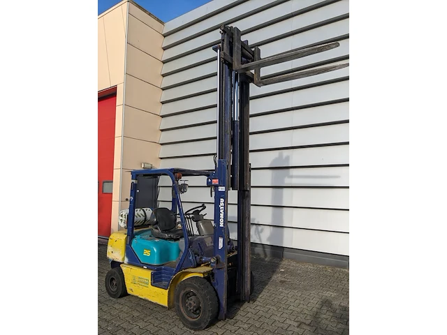 Heftruck lpg, komatsu, fg25ht-12, geel/blauw, 1998 - afbeelding 19 van  23