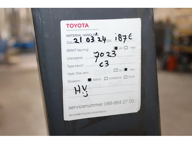 Heftruck toyota 42-6fgf25 lpg. maximale hefhoogte 330 cm. maximale hefcapaciteit 2500 kg. afgelezen draaiur... - afbeelding 2 van  11