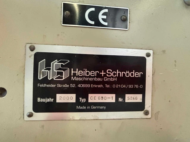 Heiber+schröder - ce 650/1 - schalenopzetmachine 2000 - afbeelding 12 van  12