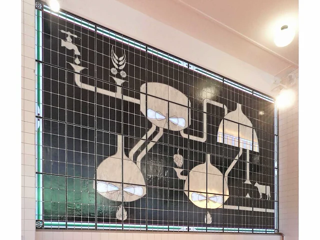 Heineken brouwerij - glas in lood wanddecoratie 610x380 - afbeelding 1 van  13