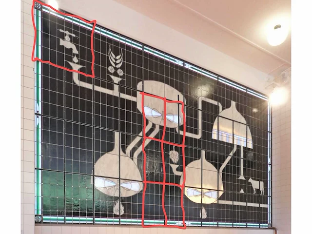 Heineken brouwerij - glas in lood wanddecoratie 610x380 - afbeelding 6 van  13