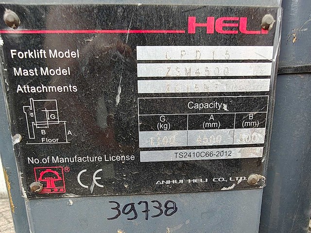 Heli - 2009 - cpd15c2g - vorkheftruck - afbeelding 10 van  37