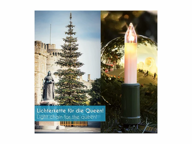 Hellum led verlichting kerstboom voor buiten met kaarsen met clip 30 lampjes verlichte lengte 29m kabel groene schacht wit - afbeelding 2 van  3