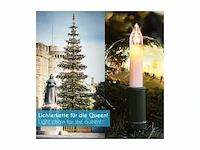 Hellum led verlichting kerstboom voor buiten met kaarsen met clip 30 lampjes verlichte lengte 29m kabel groene schacht wit - afbeelding 2 van  3