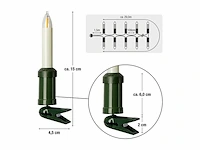 Hellum led verlichting kerstboom voor buiten met kaarsen met clip 30 lampjes verlichte lengte 29m kabel groene schacht wit - afbeelding 3 van  3