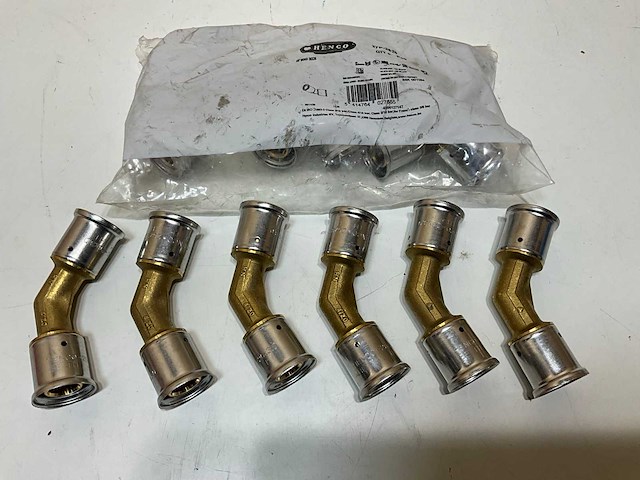 Henco kniekoppeling persaansluiting 45° (11x) - afbeelding 3 van  5