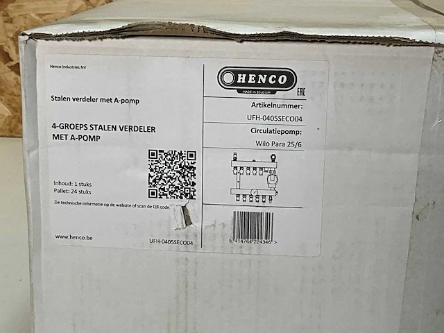 Henco vloerverwarmingsverdeler 4 groeps - afbeelding 4 van  4