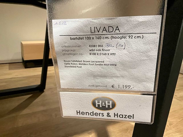 Henders & hazel limada hoge eetkamertafel - afbeelding 2 van  10