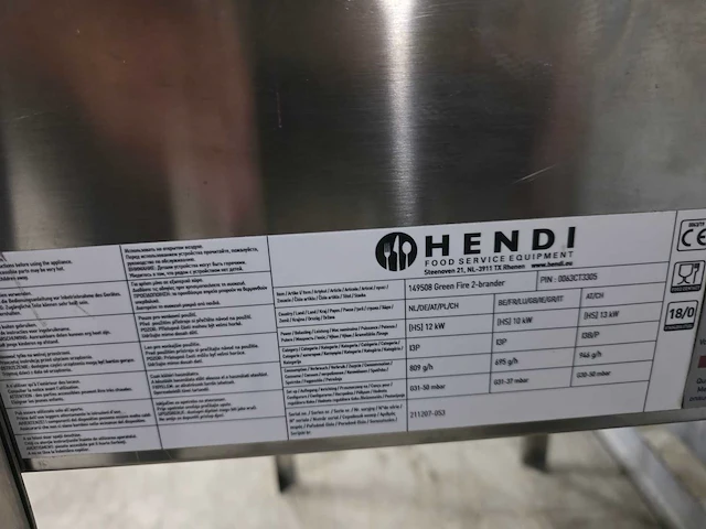 Hendi - green fire 2 brander - gas bbq - afbeelding 7 van  10