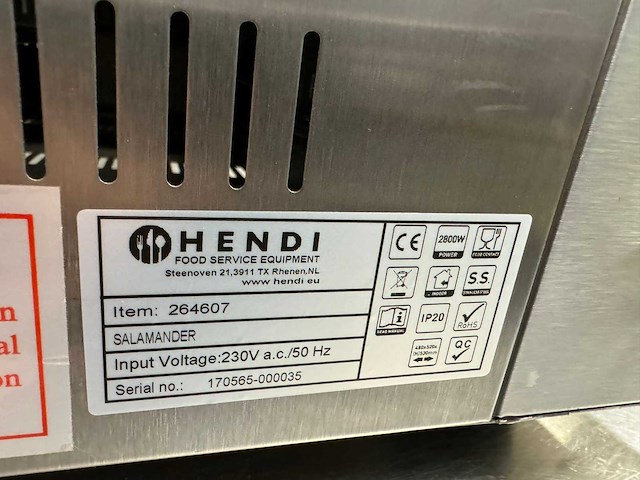 Hendi - salamander - grill- en bakplaat - afbeelding 4 van  4