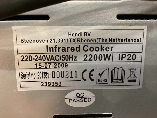 Hendi infra rood inductiekookplaat - afbeelding 4 van  4