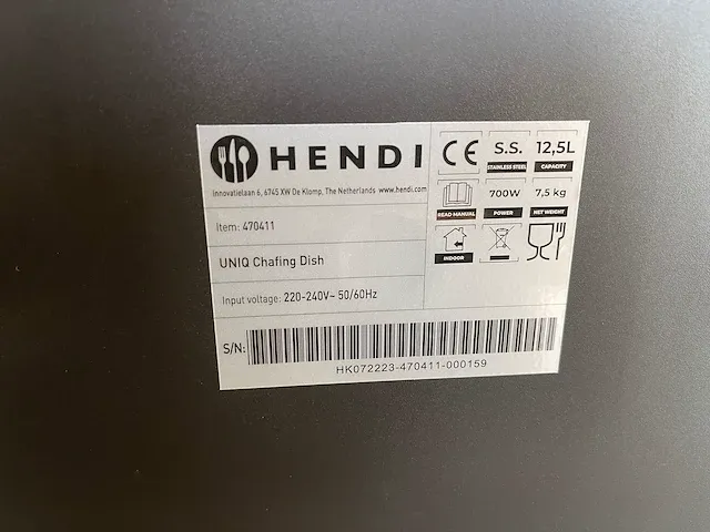 Hendi uniq chafing dish verwarmde chafing dish - afbeelding 5 van  6