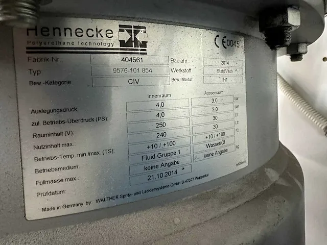 Hennecke - topline compact hk 1250/1250 mxl met 2 doseerunits - complete pu polyurethane installatie - 2014 - afbeelding 10 van  25