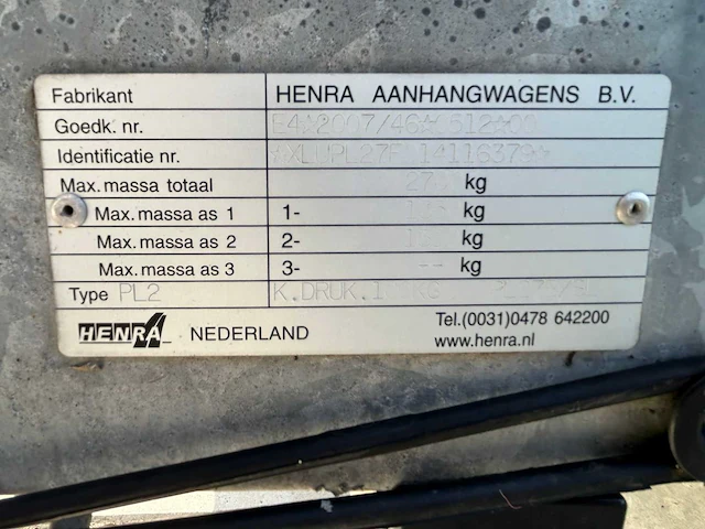 Henra aanhangwagen - afbeelding 3 van  11