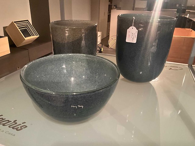 Henry dean set van 3 speciale glazen vazen - afbeelding 1 van  19