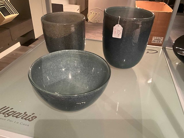 Henry dean set van 3 speciale glazen vazen - afbeelding 12 van  19