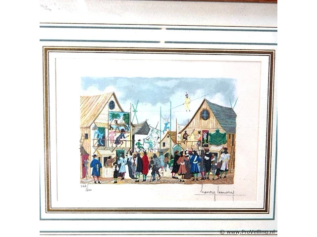 Henry lemarie houtsnede hand gesigneerd en genummerd - afbeelding 2 van  5