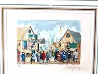 Henry lemarie houtsnede hand gesigneerd en genummerd - afbeelding 2 van  5
