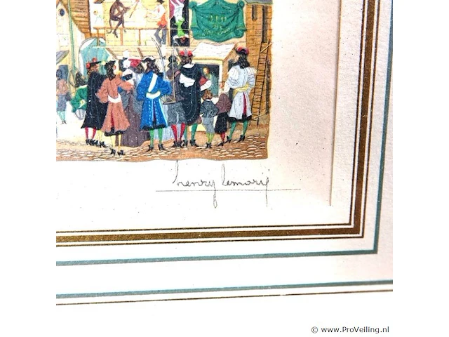 Henry lemarie houtsnede hand gesigneerd en genummerd - afbeelding 3 van  5