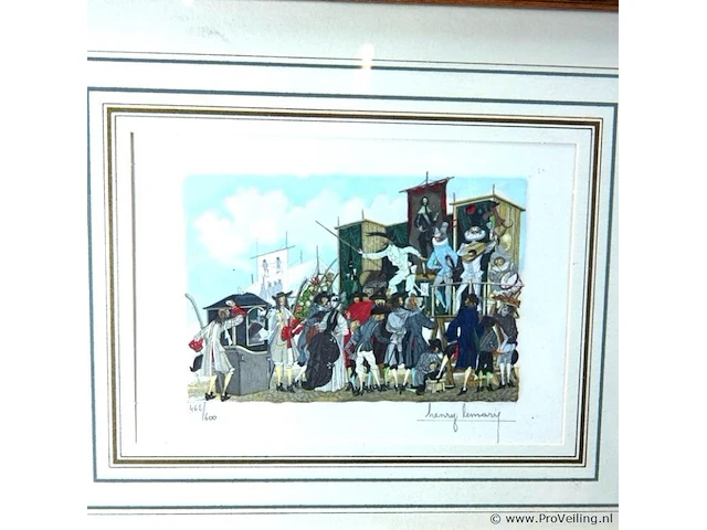 Henry lemarie houtsnede hand gesigneerd en genummerd - afbeelding 2 van  5