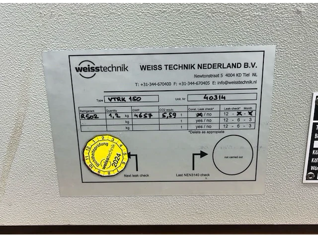 Heraeus vötsch vtrk 150 klimaatkamer - afbeelding 6 van  9