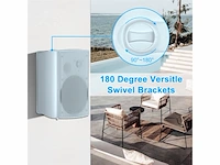 Herdio 6.5 inch 400w buitenspeakers bedraad waterdicht muurbevestiging (paar, wit) - afbeelding 4 van  4