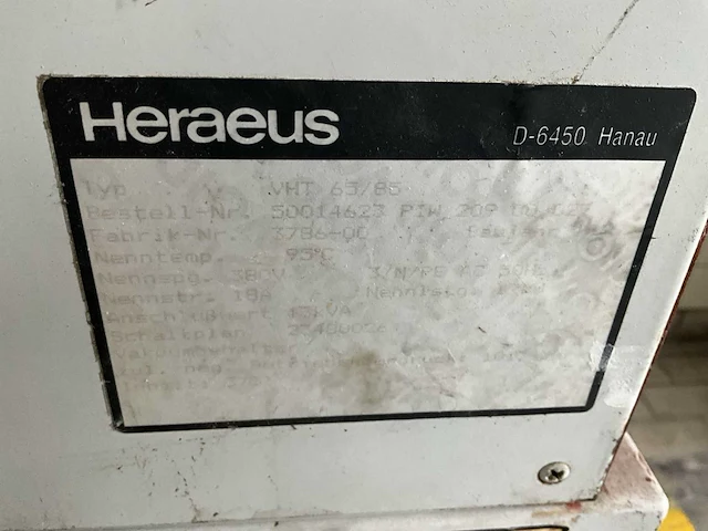 Hereaus vht 65/85 vacuüm droogoven - afbeelding 9 van  9