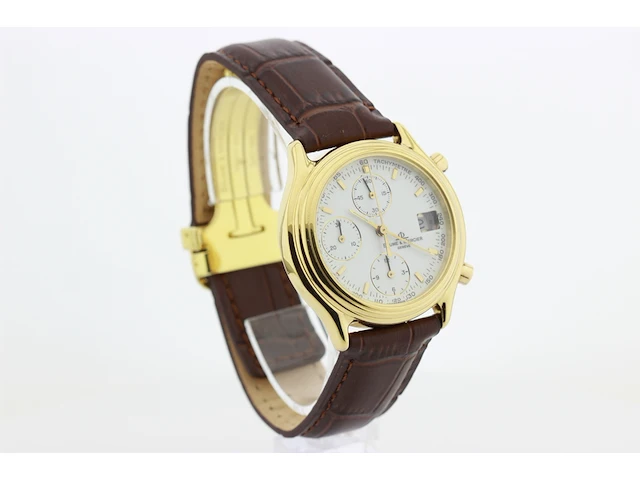 Heren chronograaf polshorloge baume & mercier, baumatic, witte wijzerplaat, bouwjaar ca 1990 - afbeelding 2 van  9