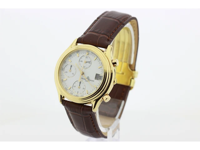 Heren chronograaf polshorloge baume & mercier, baumatic, witte wijzerplaat, bouwjaar ca 1990 - afbeelding 4 van  9