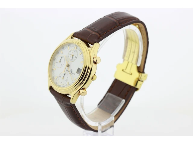 Heren chronograaf polshorloge baume & mercier, baumatic, witte wijzerplaat, bouwjaar ca 1990 - afbeelding 5 van  9