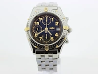 Heren chronograaf polshorloge breitling, chronomat, zwarte wijzerplaat, bouwjaar ca. 2000 - afbeelding 1 van  9