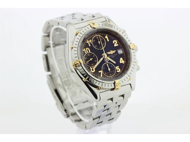 Heren chronograaf polshorloge breitling, chronomat, zwarte wijzerplaat, bouwjaar ca. 2000 - afbeelding 2 van  9