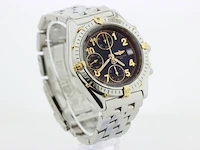 Heren chronograaf polshorloge breitling, chronomat, zwarte wijzerplaat, bouwjaar ca. 2000 - afbeelding 2 van  9