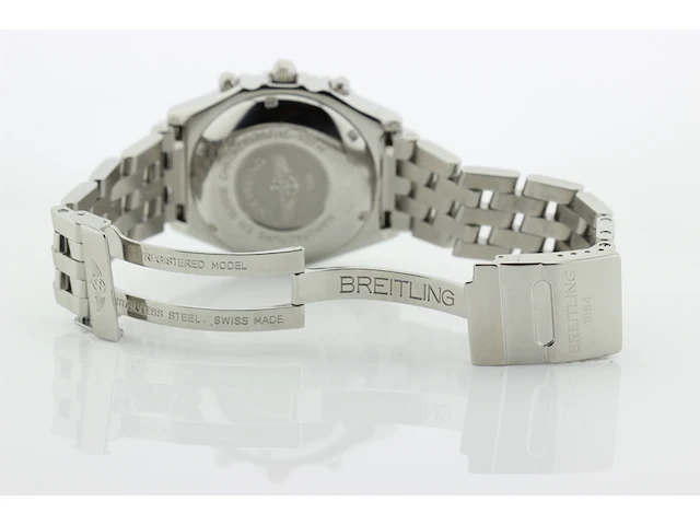 Heren chronograaf polshorloge breitling, chronomat, zwarte wijzerplaat, bouwjaar ca. 2000 - afbeelding 7 van  9
