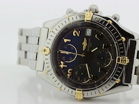 Heren chronograaf polshorloge breitling, chronomat, zwarte wijzerplaat, bouwjaar ca. 2000 - afbeelding 8 van  9
