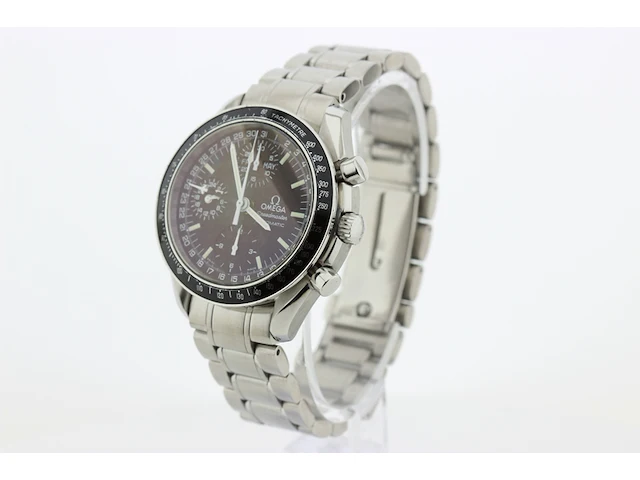 Heren chronograaf polshorloge omega, speedmaster, zwarte wijzerplaat, bouwjaar ca 2000 - afbeelding 11 van  16