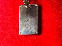 Heren dogtag pendant - staal/goud santos model black carbon - afbeelding 5 van  5